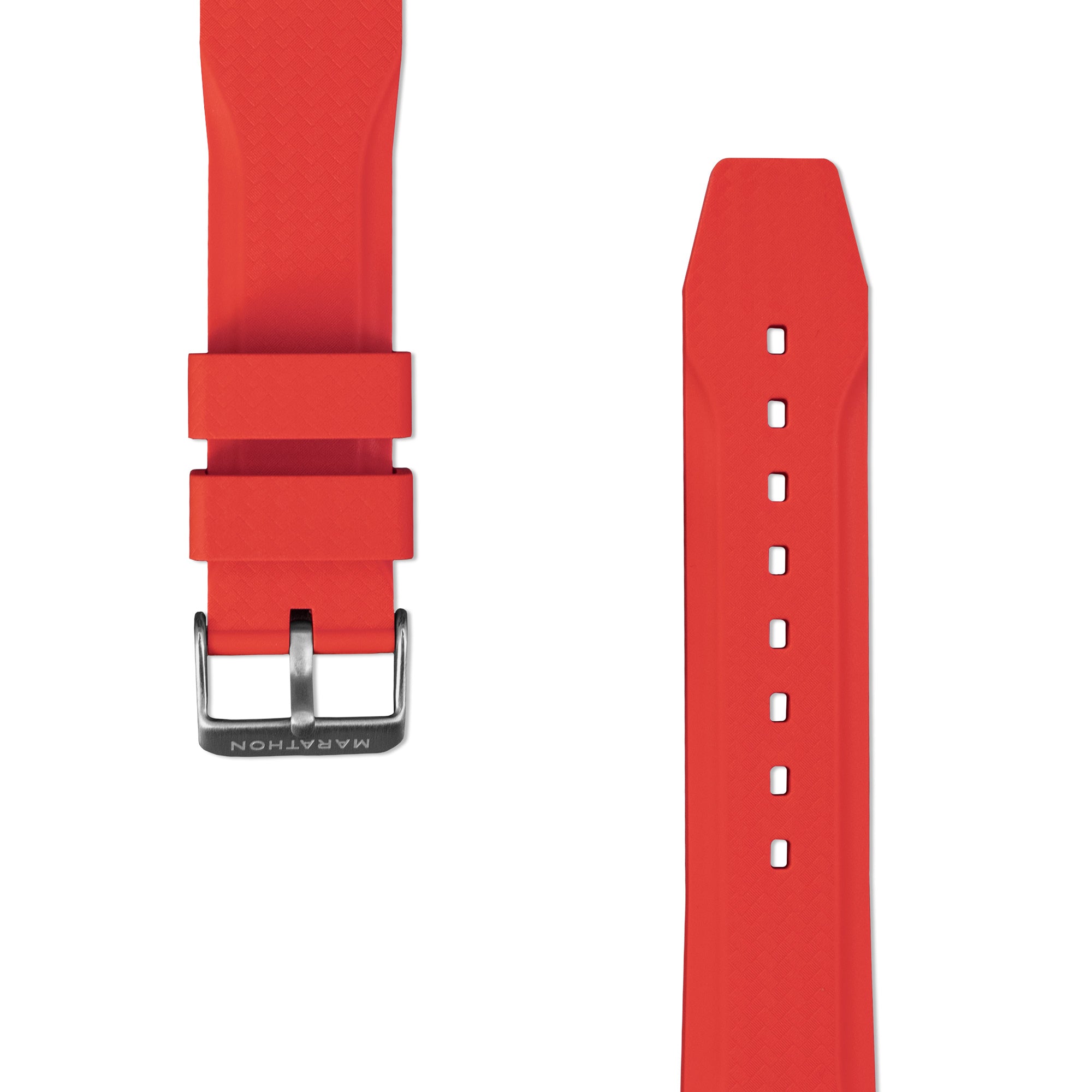 Textured Rubber Strap, Red, 22mm image
