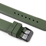 20mm Vulcanized Rubber Dive Watch Straps with IP Black Hardware - marathonwatch | Green Strap
