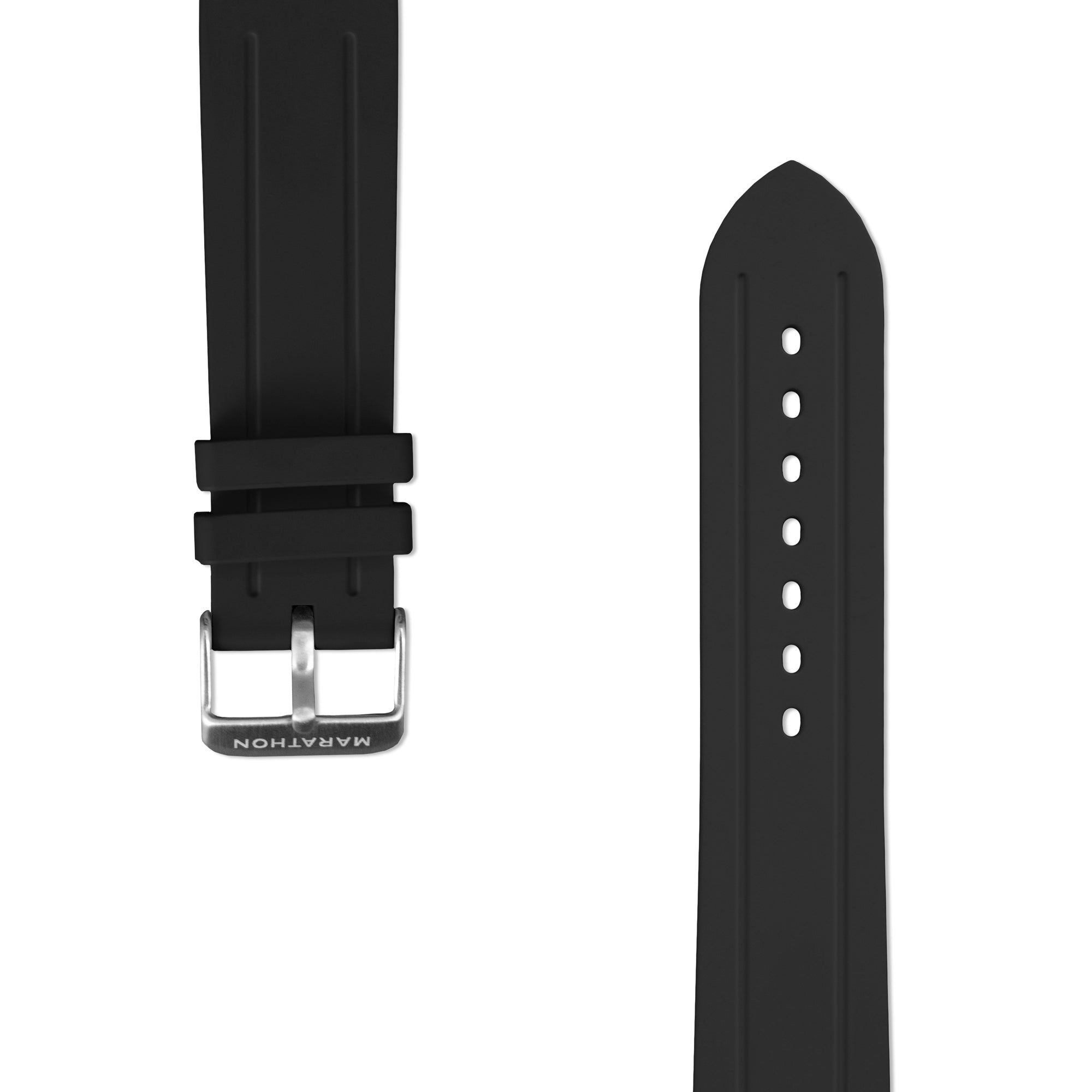 Two-Piece Rubber Dive Strap, Black, 22mm image