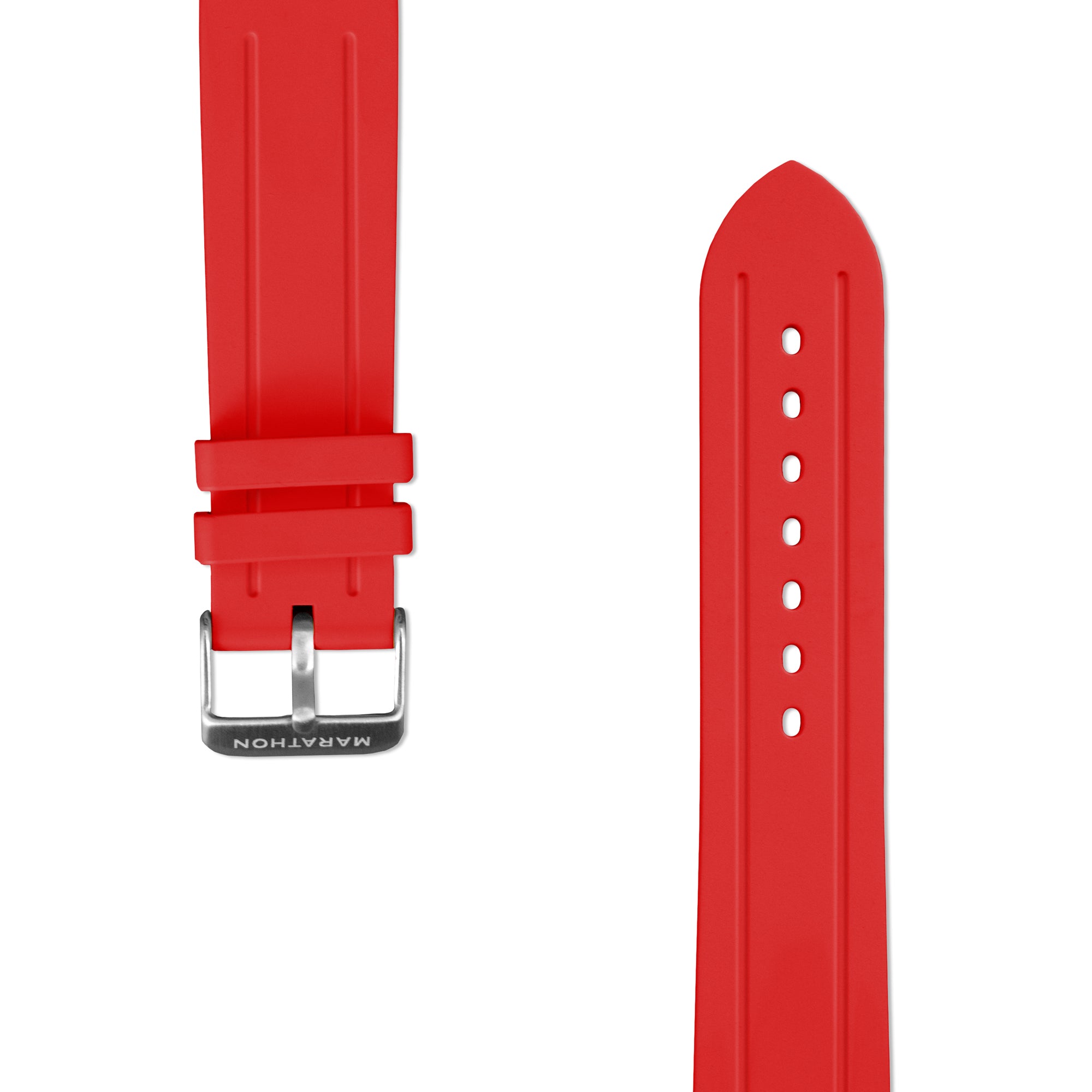 Two-Piece Rubber Dive Strap, Red, 22mm image