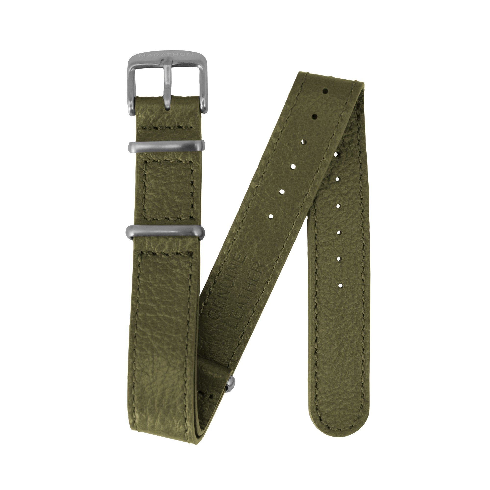 Leather DEFSTAN Strap, Olive Green, 18mm image