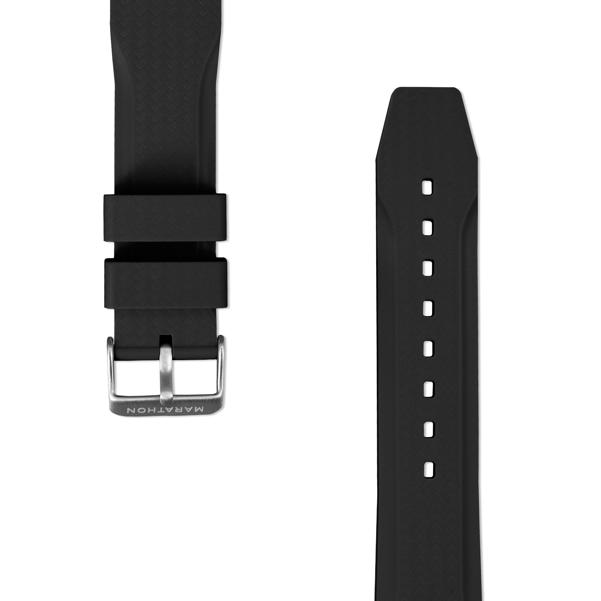 Textured Rubber Strap, Black, 22mm image