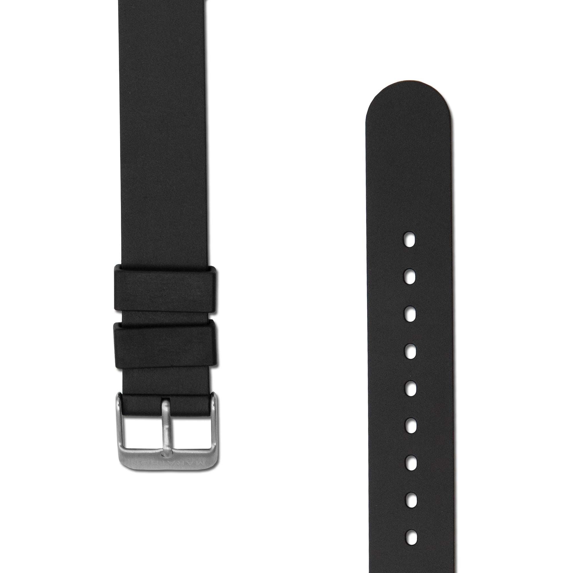 Two-Piece Rubber Dive Strap, Black, 18mm image