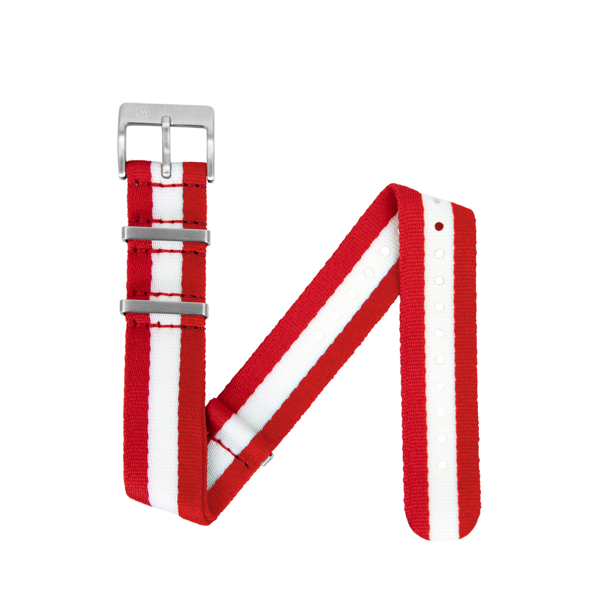 Seat-Belt Weave Nylon DEFSTAN Strap, Red & White, 20mm image