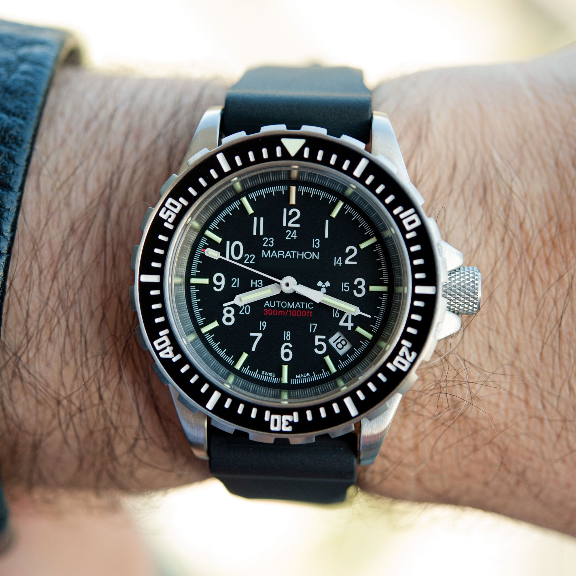 Two-Piece Rubber Dive Strap, Black, 20mm image