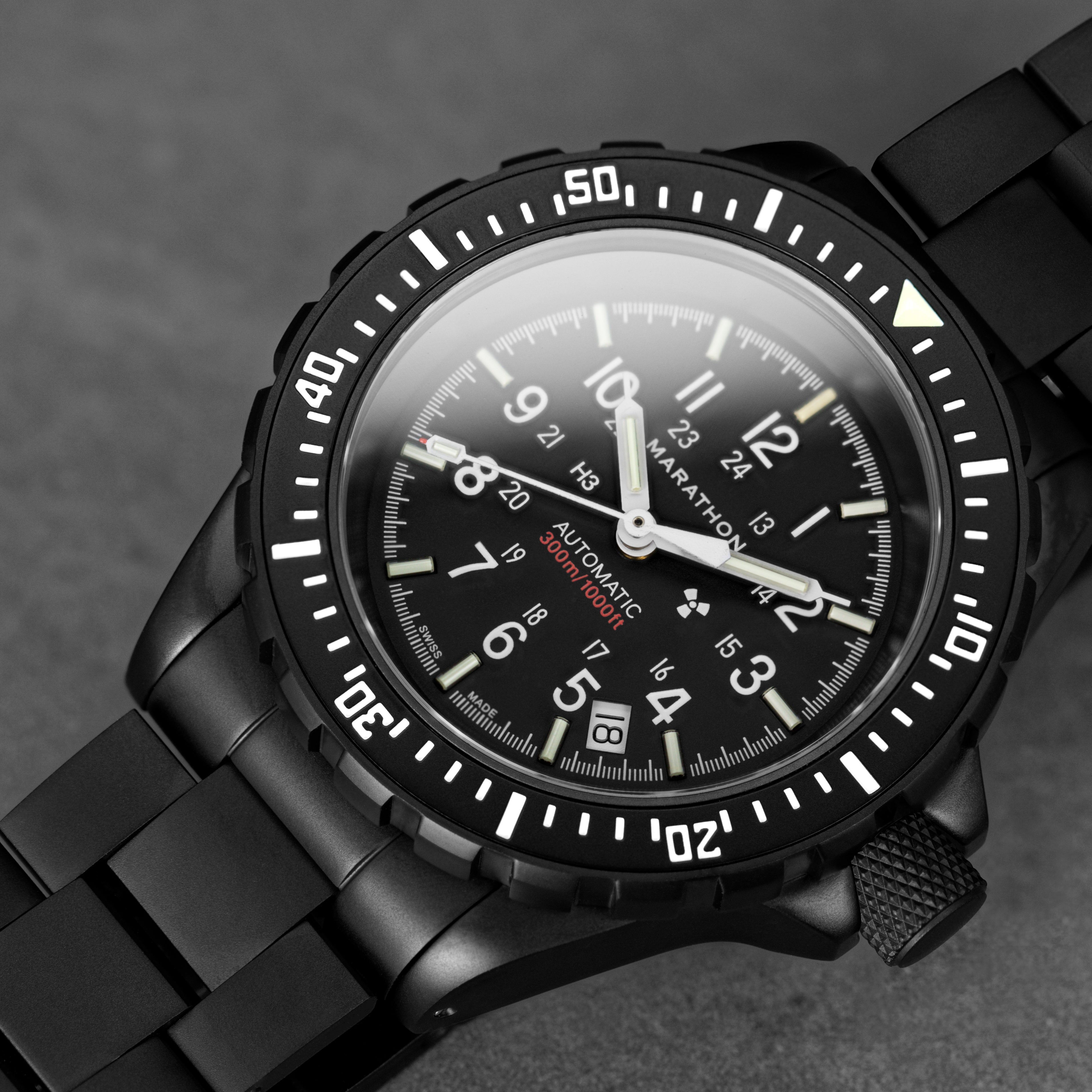 Grande montre automatique de plongée anthracite (GSAR) de 41mm avec bracelet en acier inoxydable image