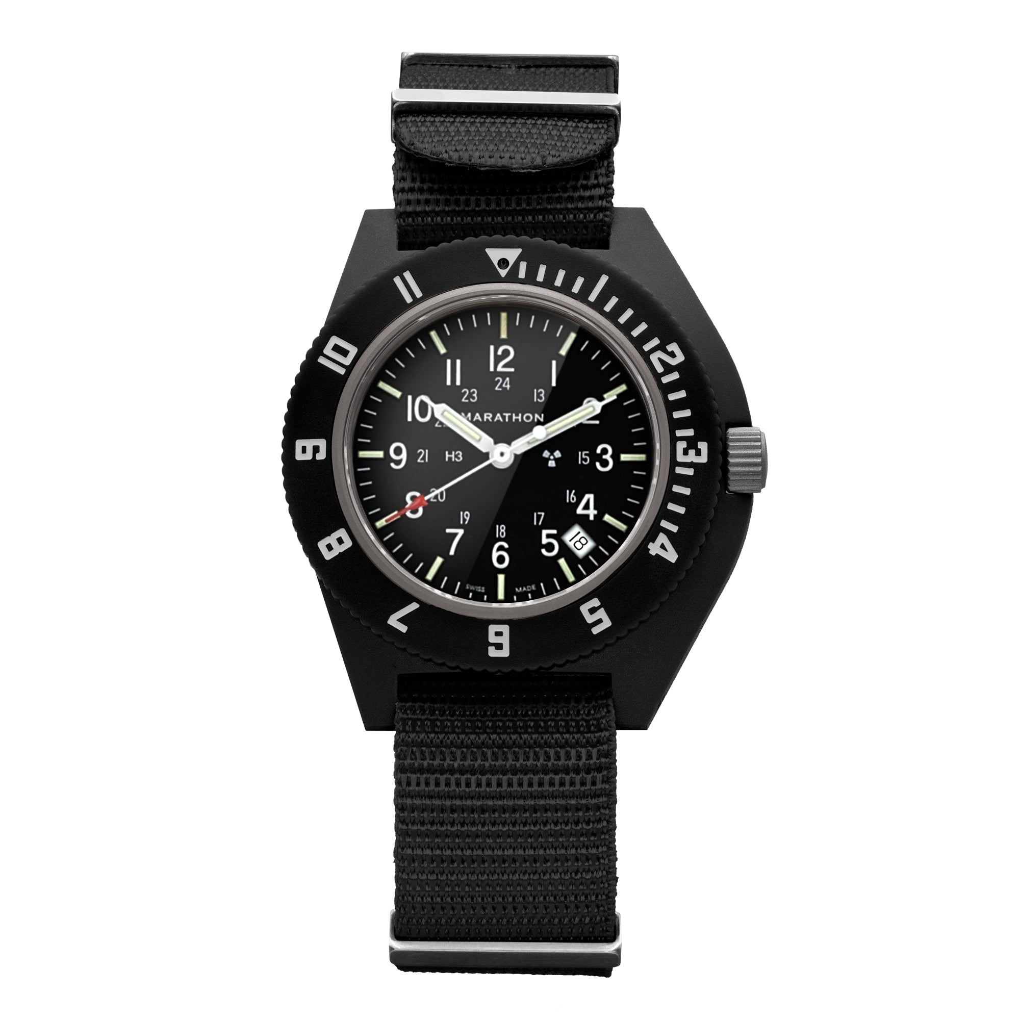 Black Pilot's Navigator with Date - No Government Markings - 41mm - marathonwatch
