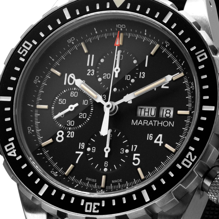 Jumbo Diver/Pilot's Automatic Chronograph (CSAR) - 46mm - marathonwatch