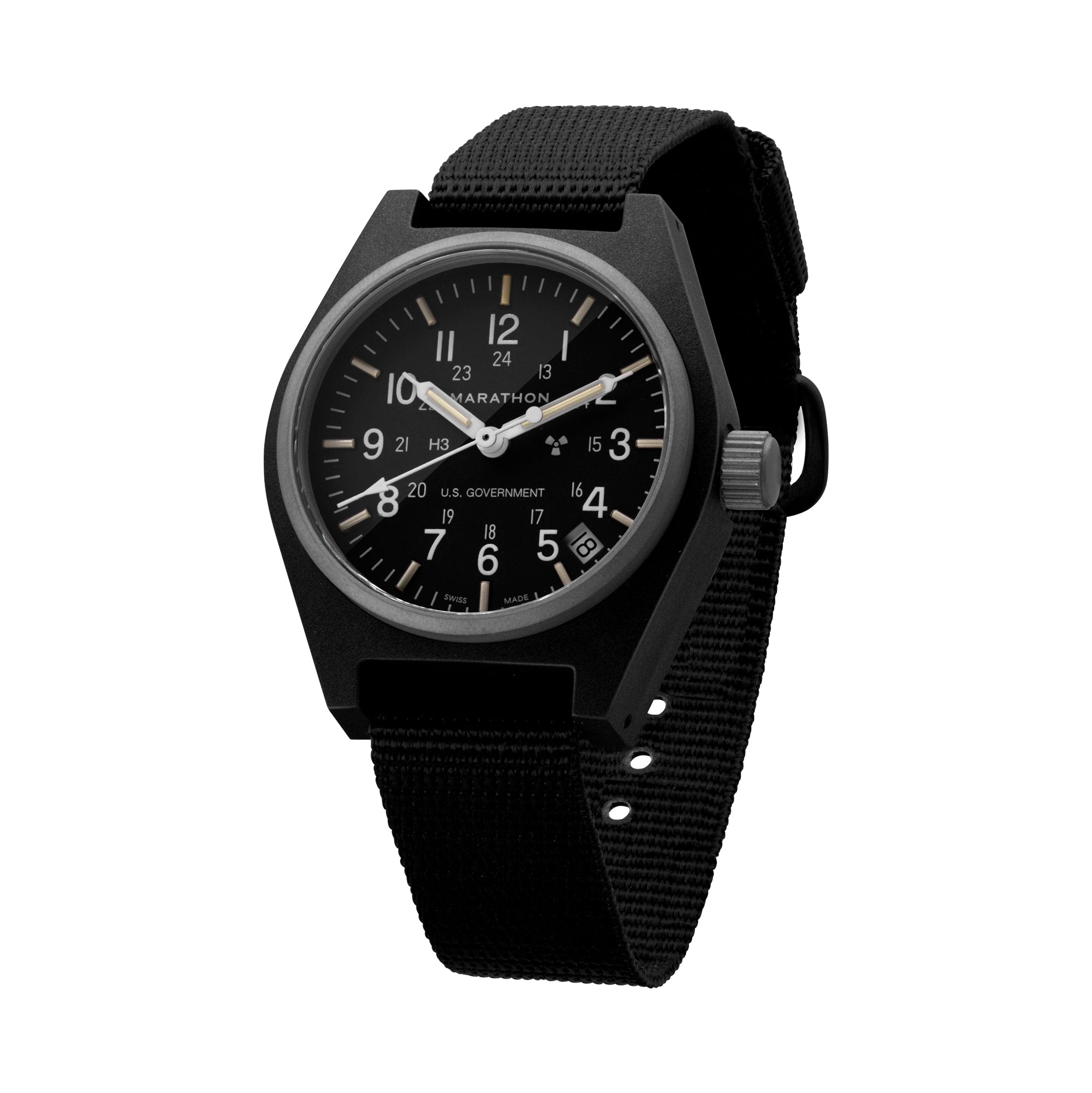 【美品】General Purpose Field Watch Date 34mm Black General Purpose Quartz with Date (GPQ-D) – Marathon Watch