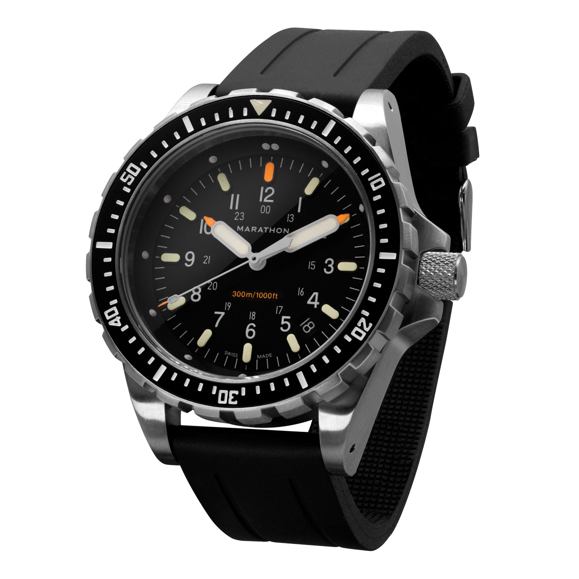 Two-Piece Rubber Dive Strap, Black, 22mm image
