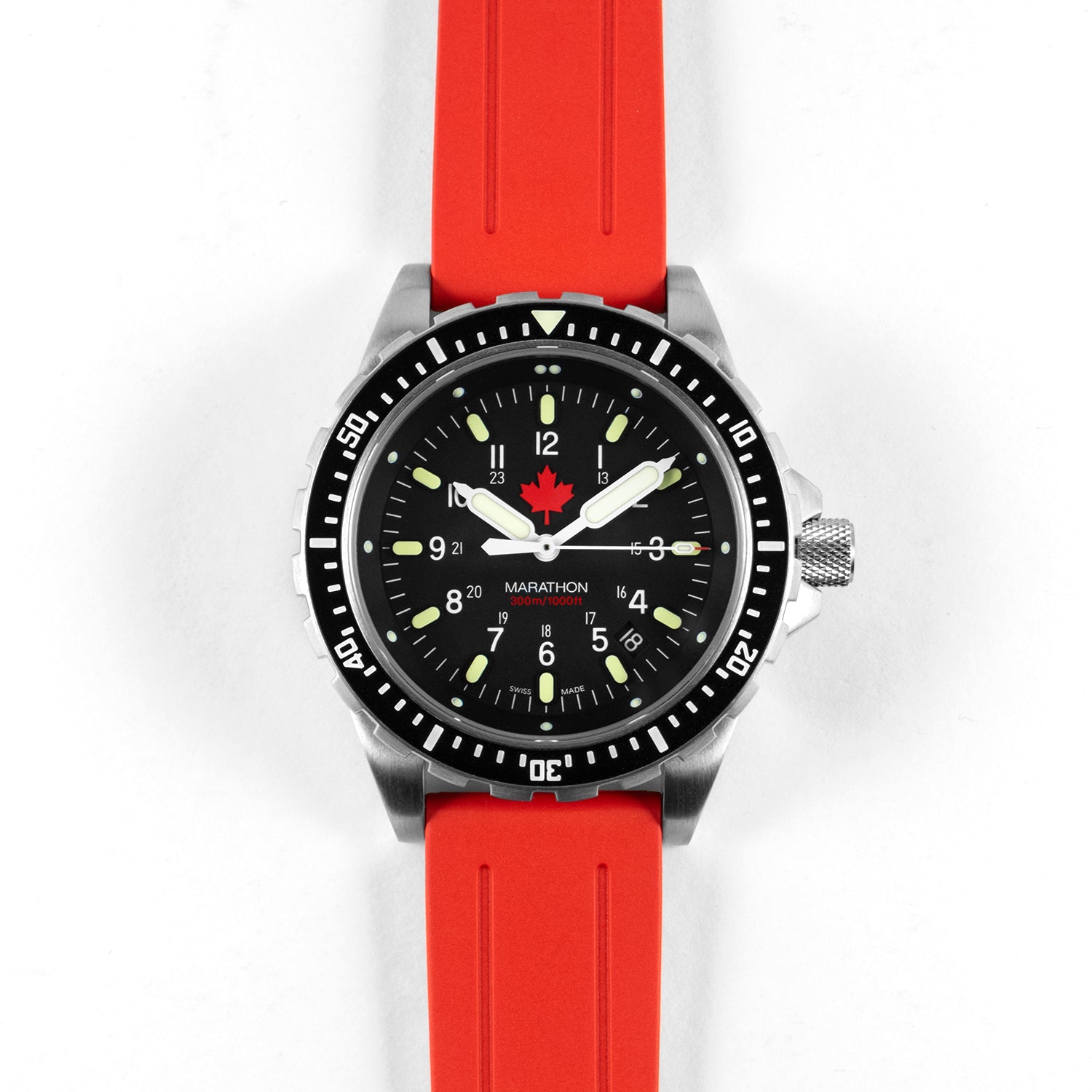 Two-Piece Rubber Dive Strap, Red, 22mm image