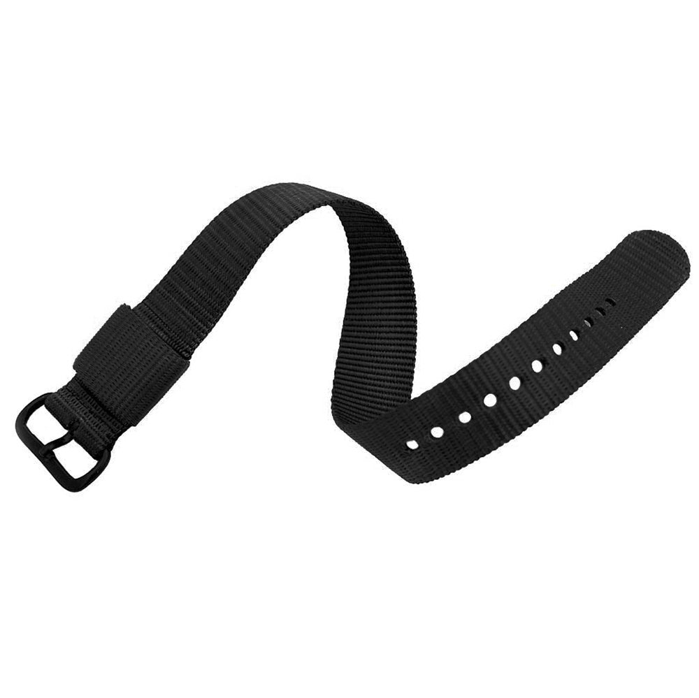 16mm - 10" Length - Ballistic Nylon Watch Band/Strap with Stainless Steel Buckle - marathonwatch | WS-NY-BKBK-16-11 WS-NY-BKBK-16-10