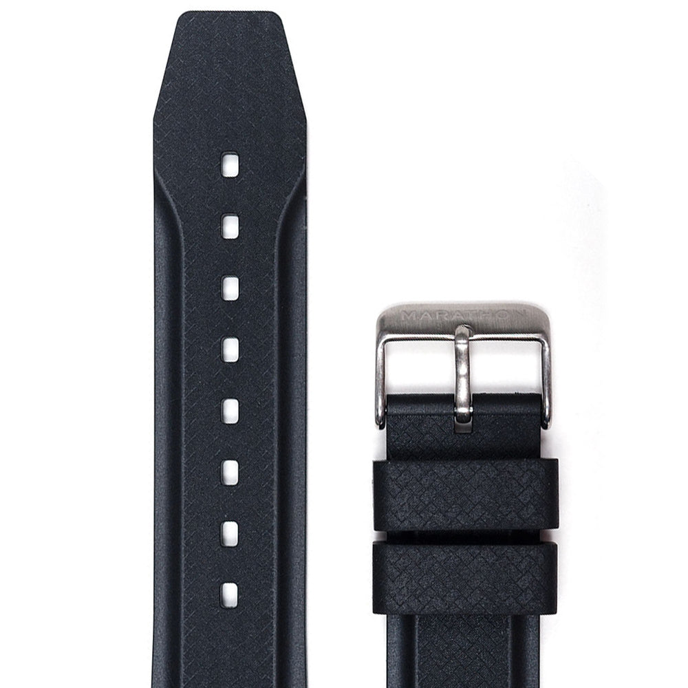 Textured Rubber Strap, Black, 22mm image