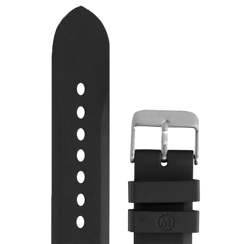 Two-Piece Rubber Dive Strap, Black, 20mm image